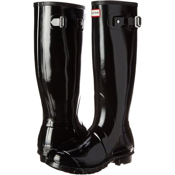 Hunter Original Tall Black Gloss Rain Boot. Sz: 8 - Picture 1 of 10